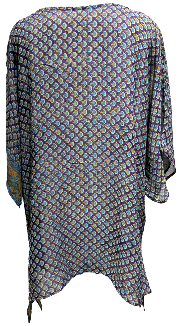 Betty Parsons Sheer Pure Silk Long Tunic with Side Ties