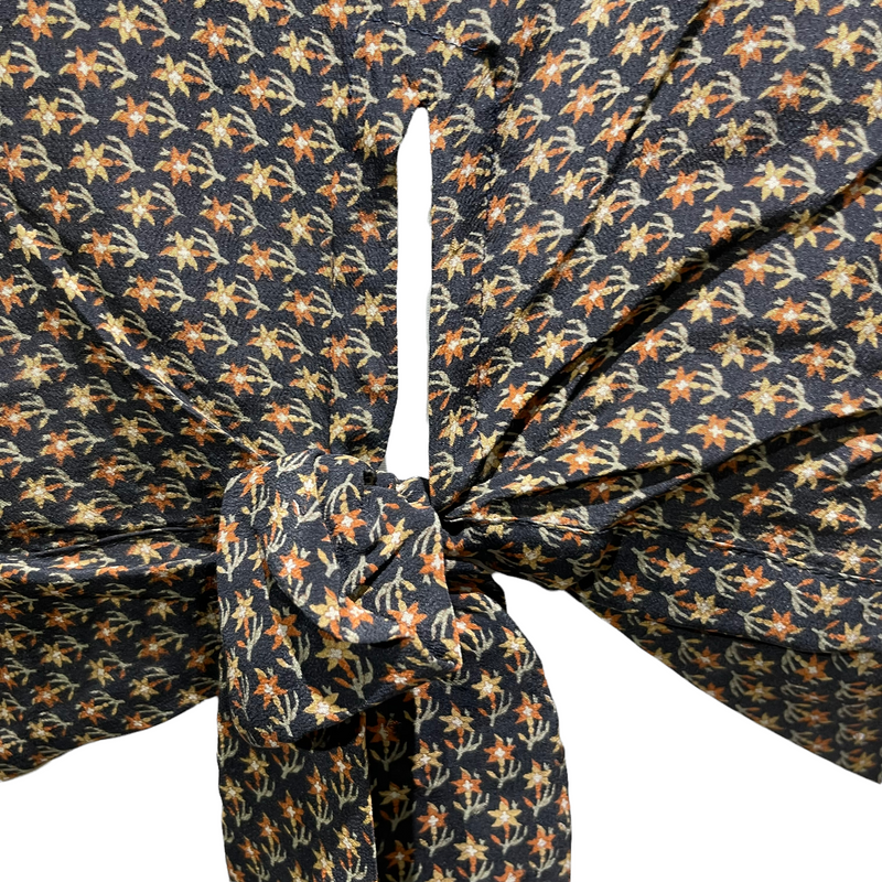PRC1846 Acacia Pied Barbet Pure Silk Front Tie Top