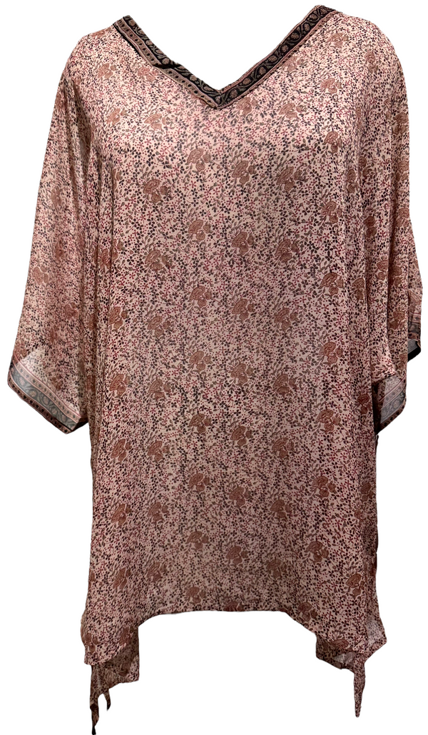 Helen Frankenthale Sheer Pure Silk Long Tunic with Side Ties