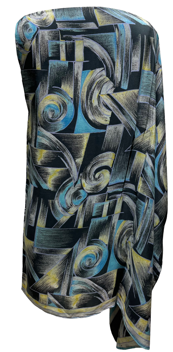 PRC1885 Alström's Warbler Pure Silk One Shoulder Dress