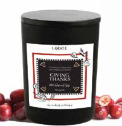 GIVING THANKS Infused Lodge Soy Candle 18 oz - chiangmaicctv slow fashion bryn walker linen Hamilton sustainable fashion gifts sari not sari Hamilton Fair trade  Ethical  Artisan made  Zero waste  Up-cycled Slow Fashion  Handmade  GTA Toronto Copper Pure Upcycled vintage silk handmade recycled recycle copper pure silk travel clothing hamilton vacation cruisewear resortwear bathing suit bathingsuit vacation etsy silk clothing gifts gift dress top pants linen bryn walker alive intentions kaarigar elephants