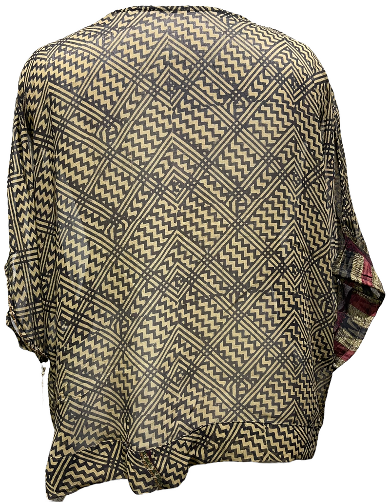 Barbara Hepworth Sheer Pure Silk Front Tie Top