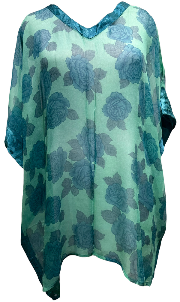 Gerda Taro Sheer Pure Silk Short Kaftan Tunic