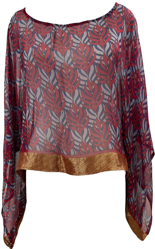 PRGM1555 Gilderoy Lockhart Sheer Pure Silk Kimono-Sleeved Top