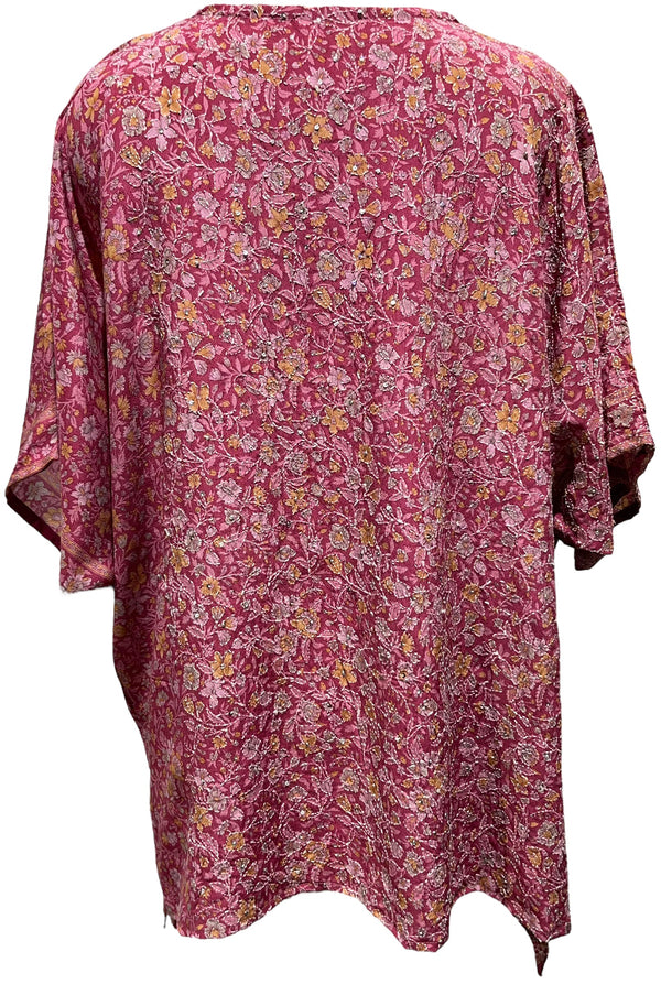 PRC3238 Wilhelmina McAlpin Godfrey Pure Silk Long Tunic with Side Ties