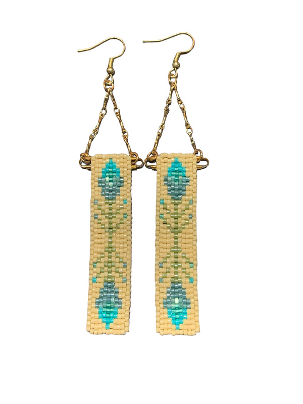 Blue Florals Tapestry Earrings