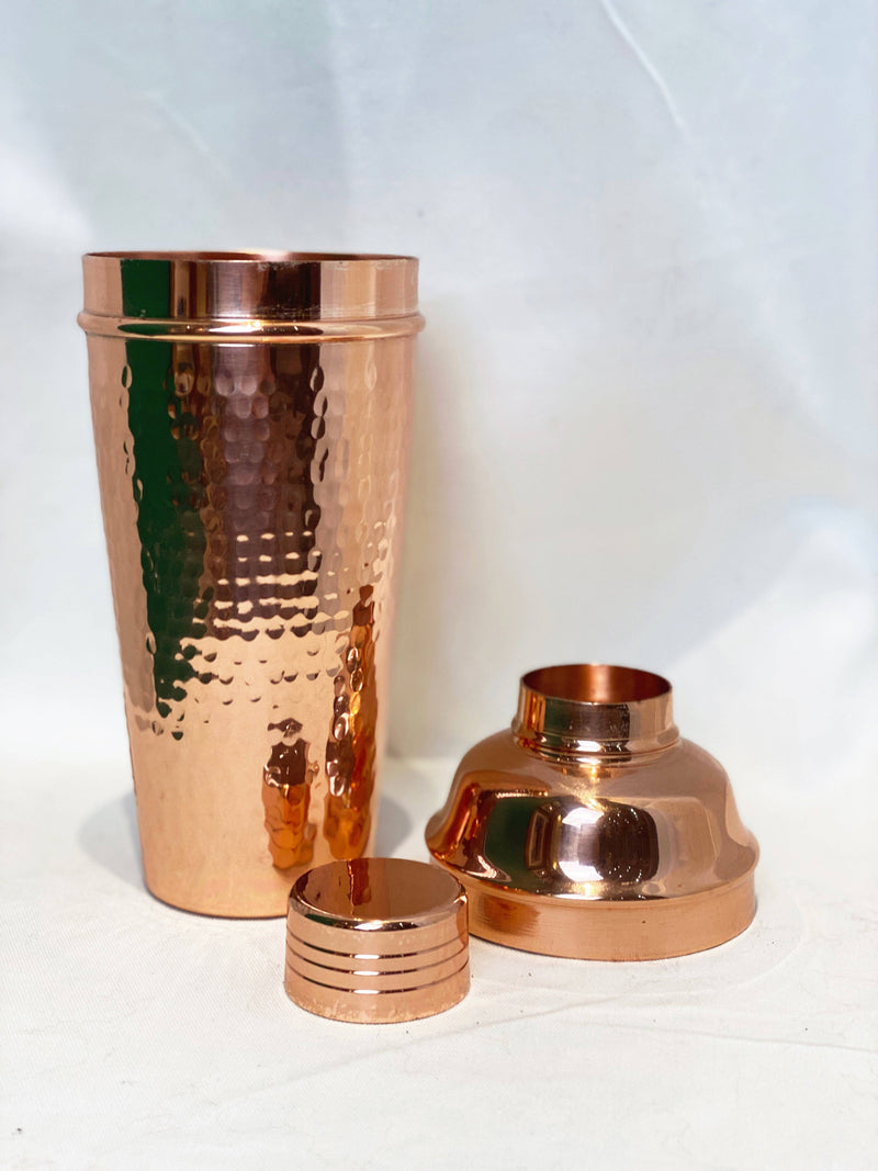 Pure Copper Hand-Hammered 4 Piece Bar Set