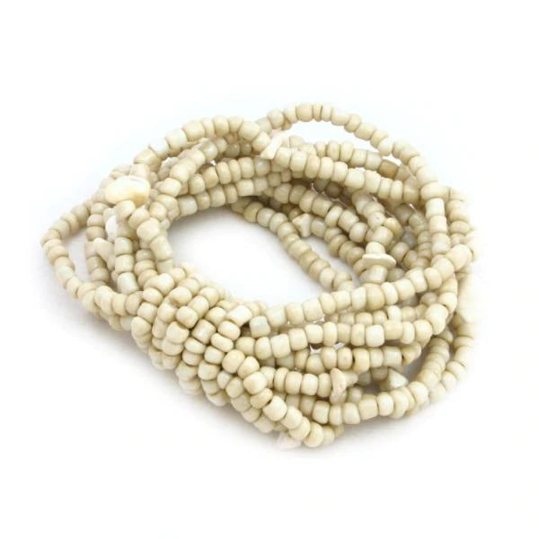 Cream Multi-Strand Beaded Bracelet - chiangmaicctv slow fashion bryn walker linen Hamilton sustainable fashion gifts sari not sari Hamilton Fair trade  Ethical  Artisan made  Zero waste  Up-cycled Slow Fashion  Handmade  GTA Toronto Copper Pure Upcycled vintage silk handmade recycled recycle copper pure silk travel clothing hamilton vacation cruisewear resortwear bathing suit bathingsuit vacation etsy silk clothing gifts gift dress top pants linen bryn walker alive intentions kaarigar elephants