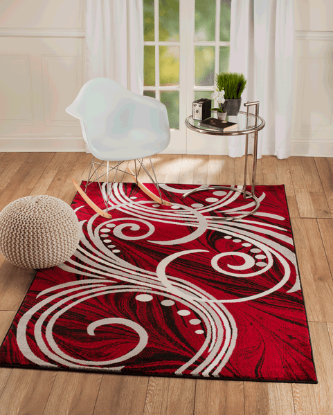  Lacomfy Modern Rug 4Ft Round Contemporary Abstract Rug