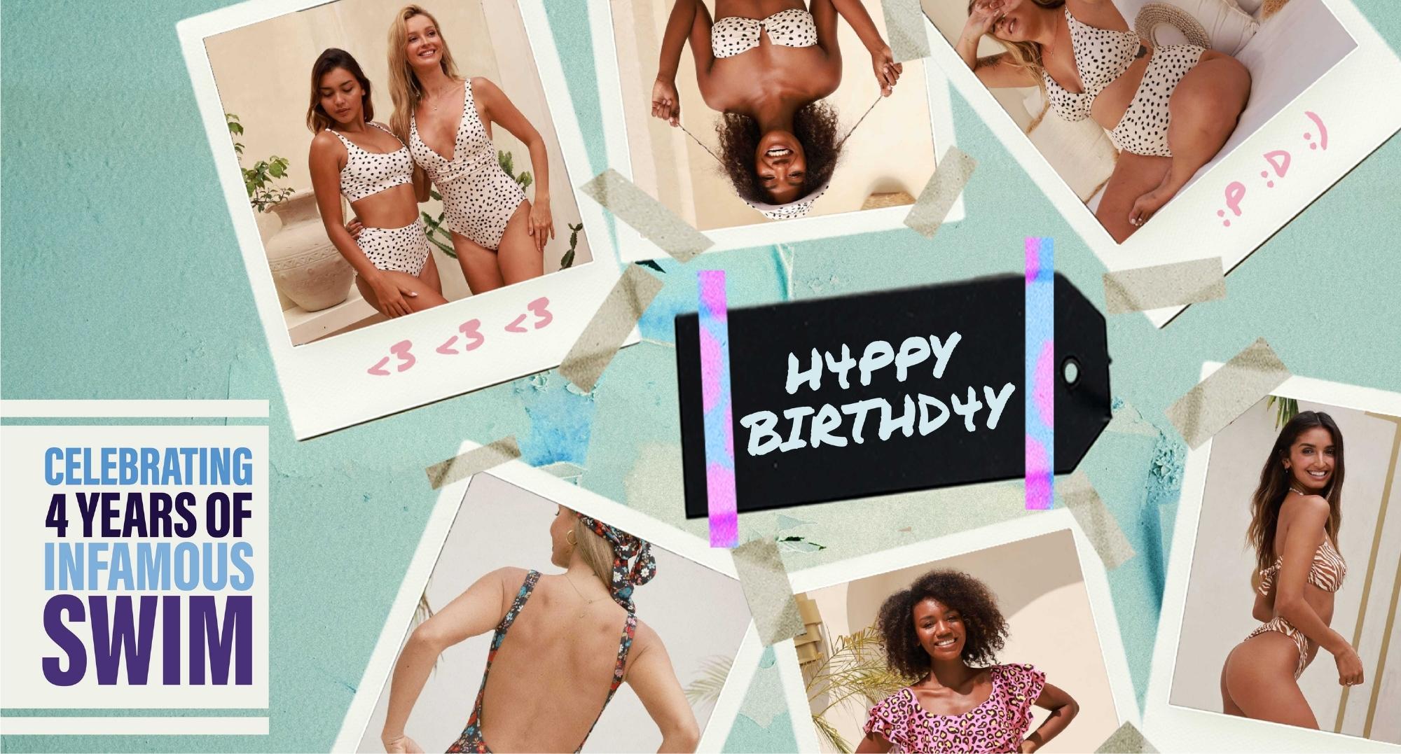 Infamous Swim 4th Birthday Banner