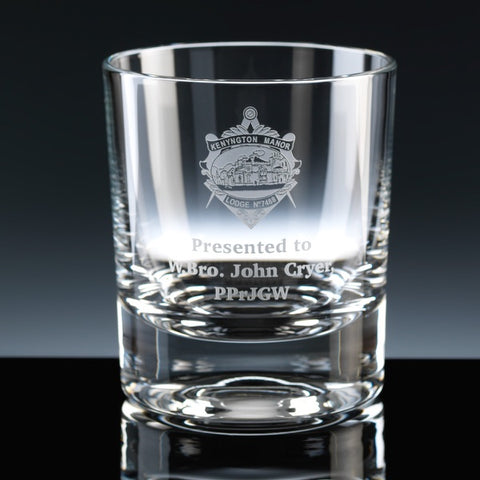 Engraved Masonic Whisky Glass
