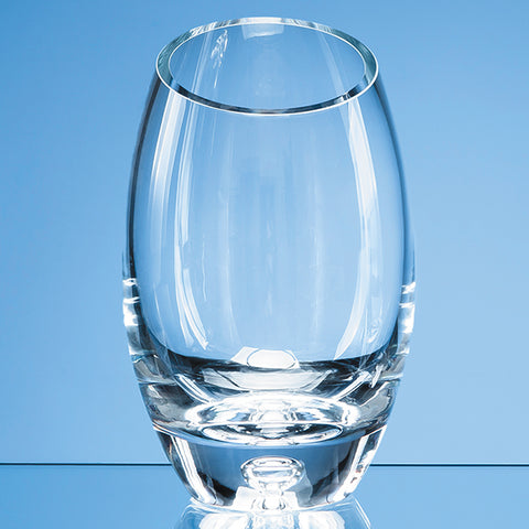 Bubble Base Glass Oval Vase