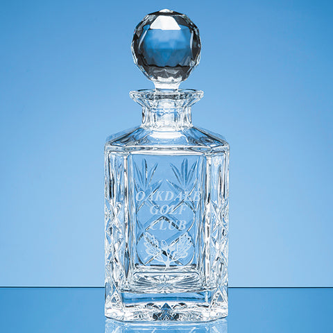 Engraved Square Spirit Decanter