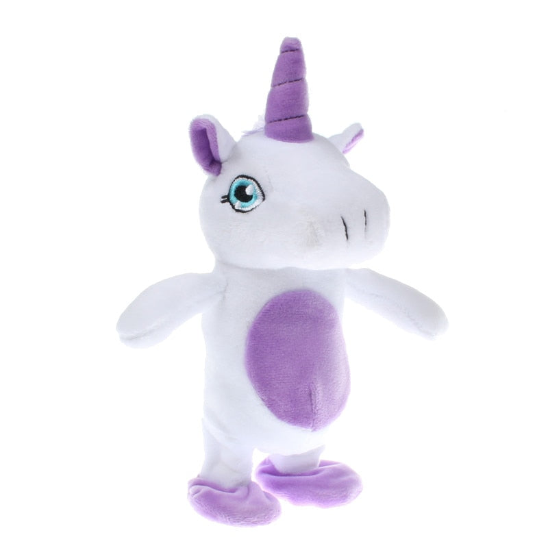 walking plush unicorn