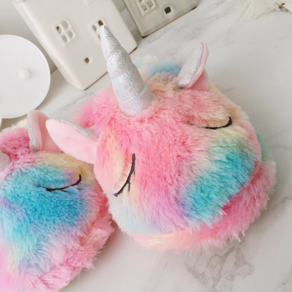unicorn rainbow slippers