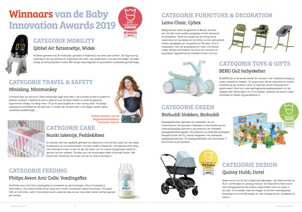 Het Nunki lakentje wint de Baby Innovation Award in 2019