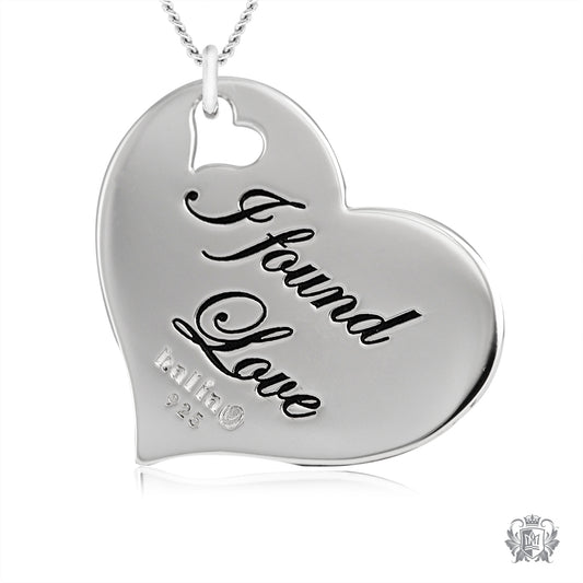 Engraved Thank You Angels Silver Heart Necklace