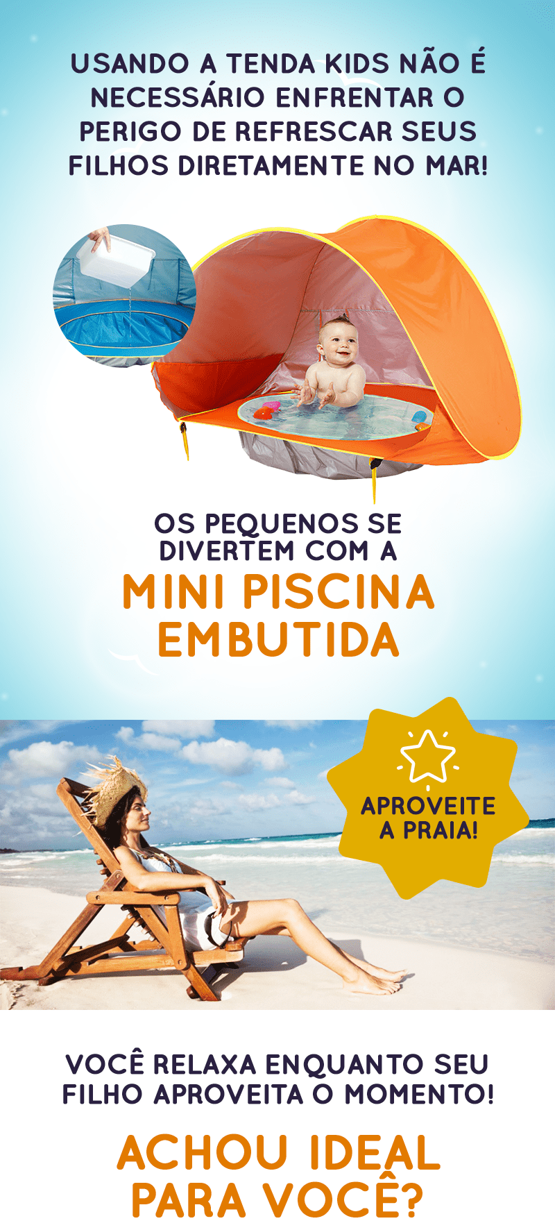 Barraca Bebê com Proteção UV - Tenda Kids