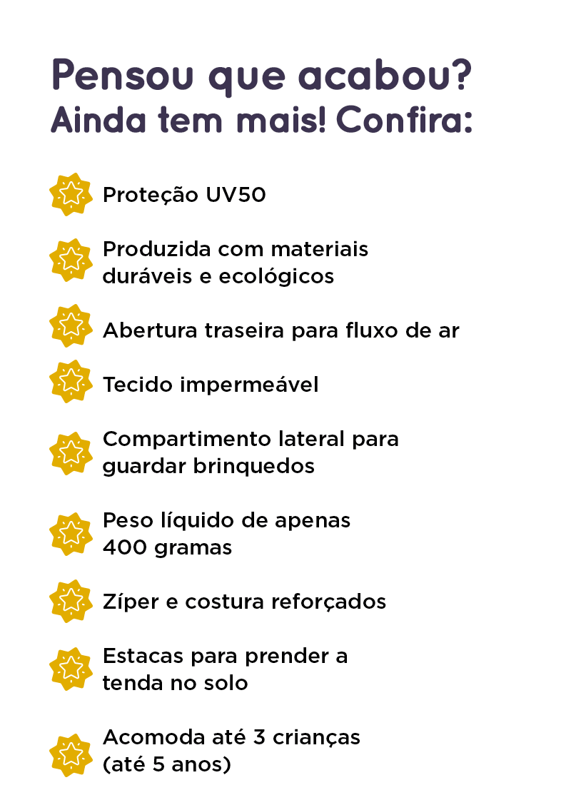 Barraca Bebê com Proteção UV - Tenda Kids