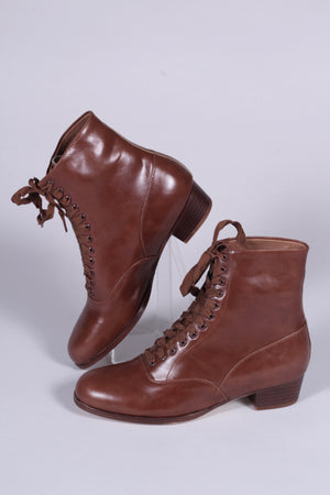 / 1930'er vintage læderstøvler - Brun - Britta Divine