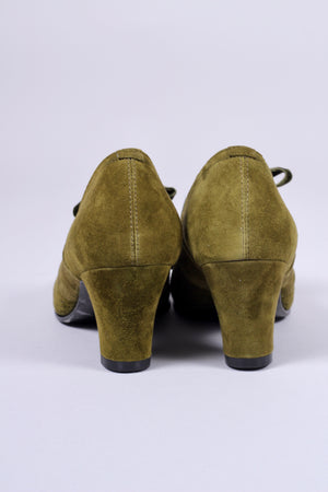 40'er vintage sko style pumps ruskind med snøre – Vintage Divine