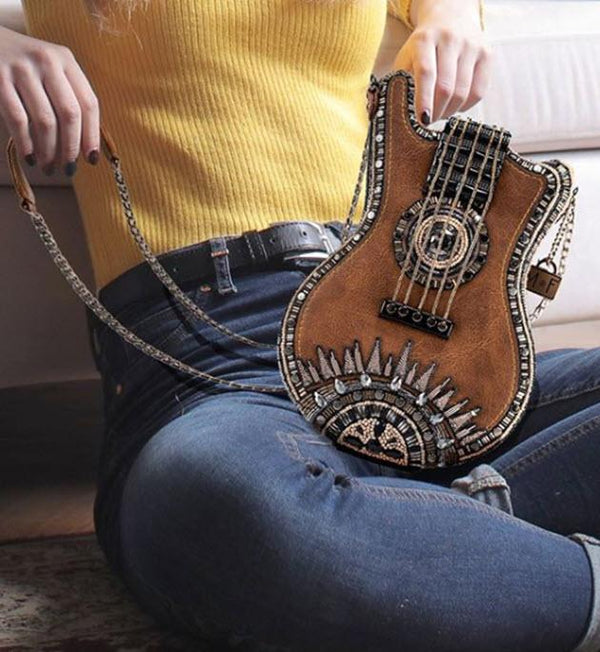 Turn It Up Embellished Guitar Crossbody Handbag - Mary Frances