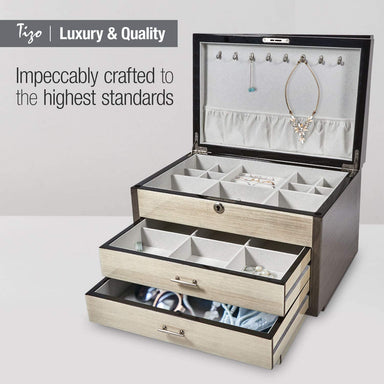 Tizo Italian Designed Wood Jewelry Box With Drawer — ShopTheAddison