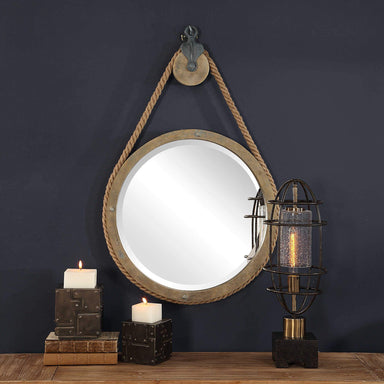 Uttermost Mirrors Sailor's Knot White Small Round Mirror 09824 - Kendall  Furniture - Selbyville, DE