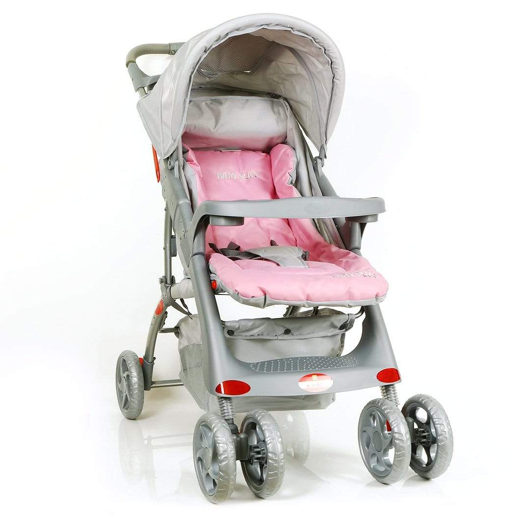 pink and gray stroller