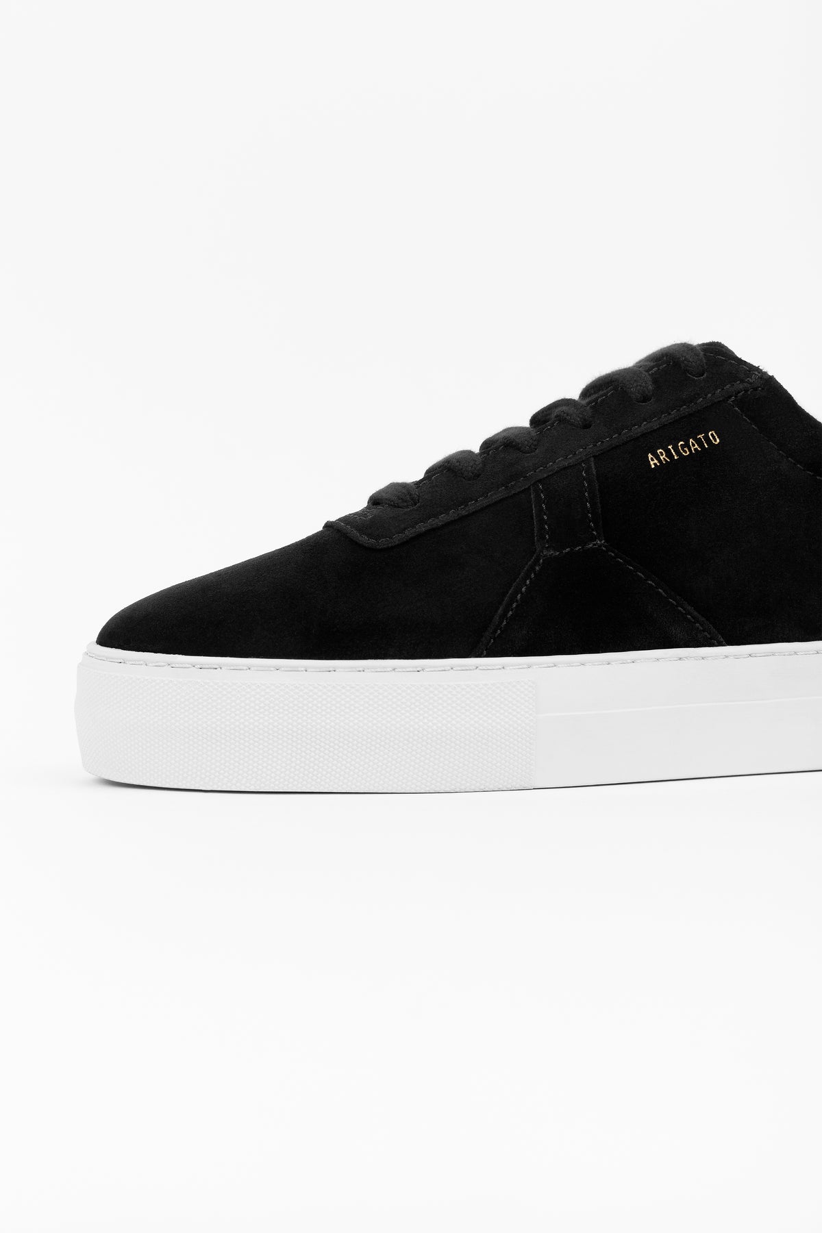 platform sneaker black suede leather