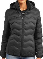 time and tru women's hooded puffer jacket