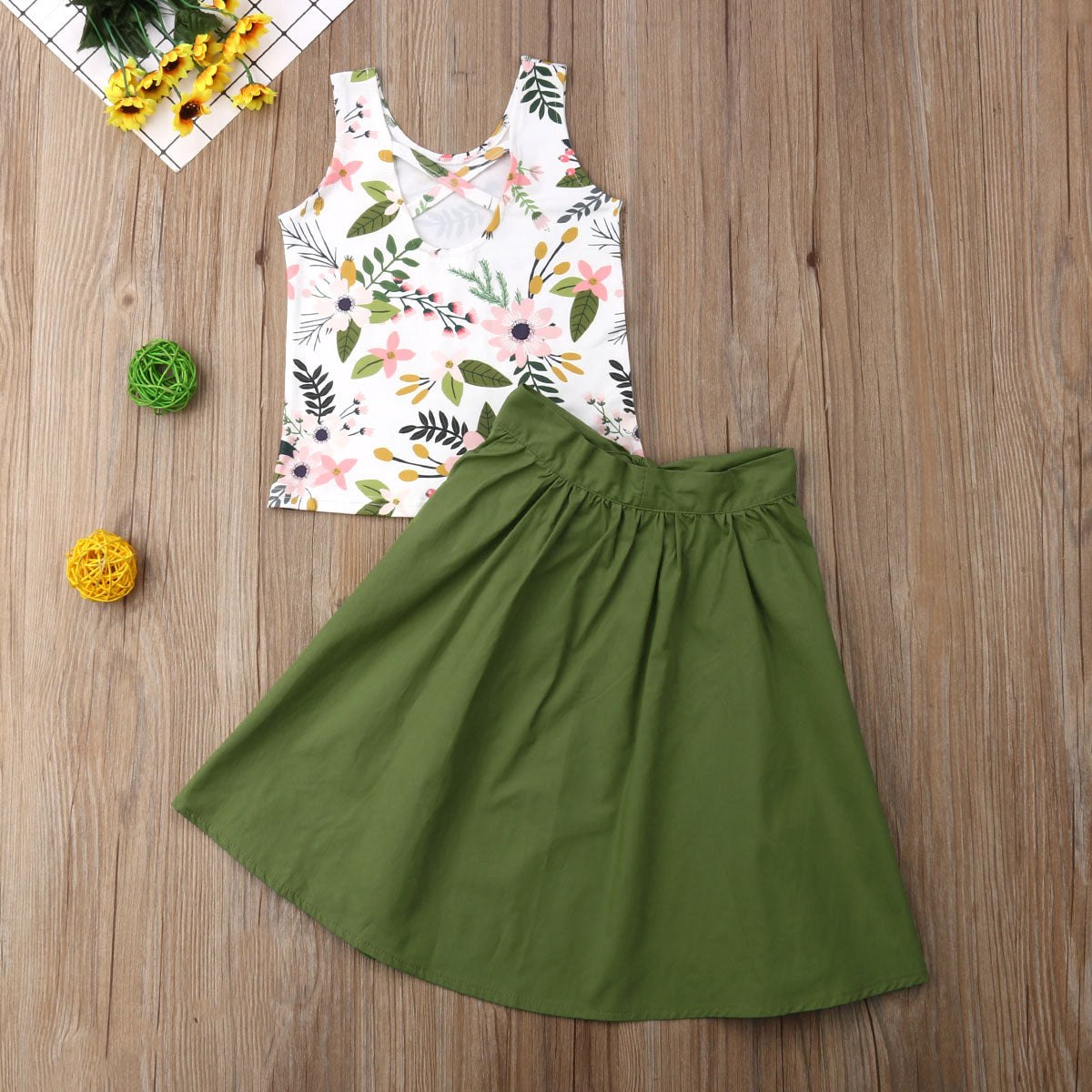 olive green baby girl dress