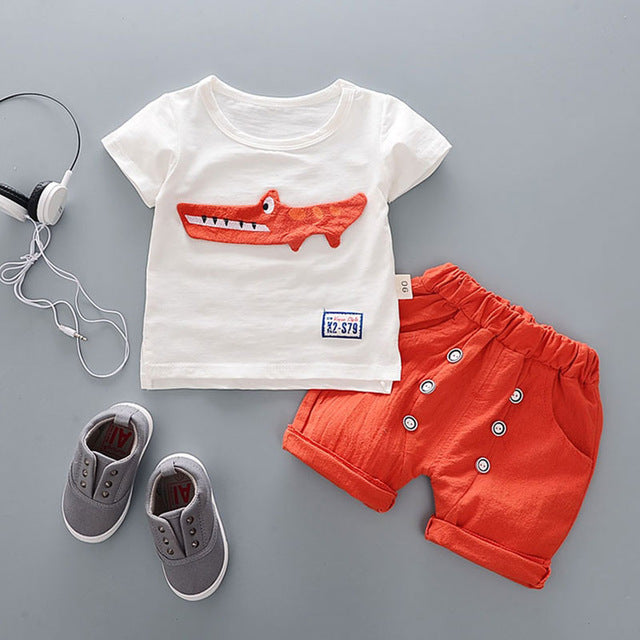 Order 2Pcs Crocodile Tshirt for Baby Boys