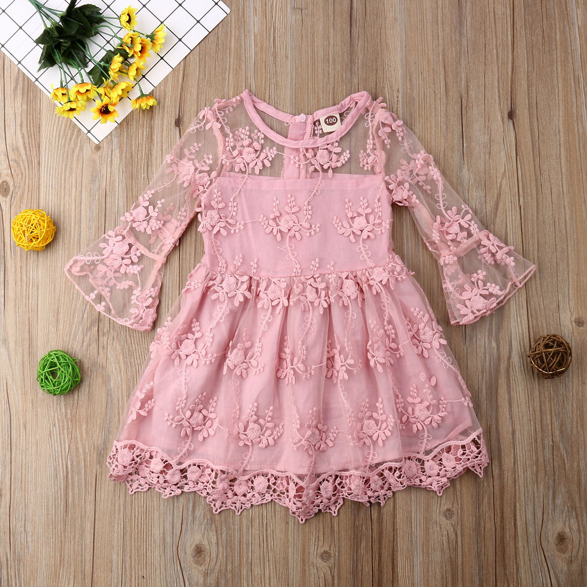 baby pink mesh dress
