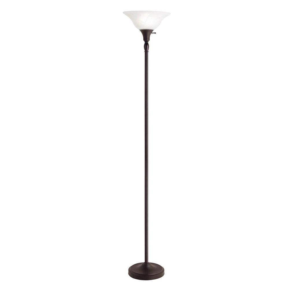 Hampton Bay Torchiere 72 Floor Lamp Bronze 640927 019293952873