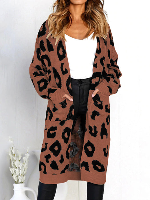 printed long cardigan