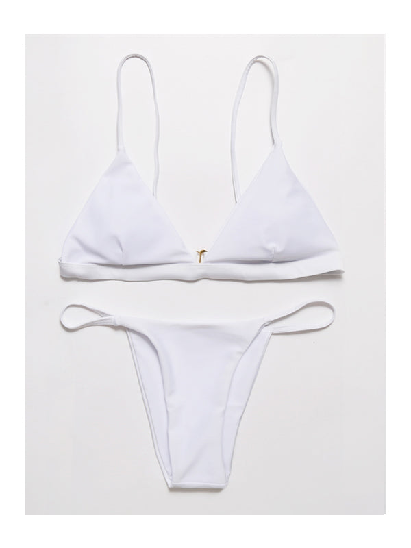 Solid Color Sexy Thong Split Bikini – BelleChloe