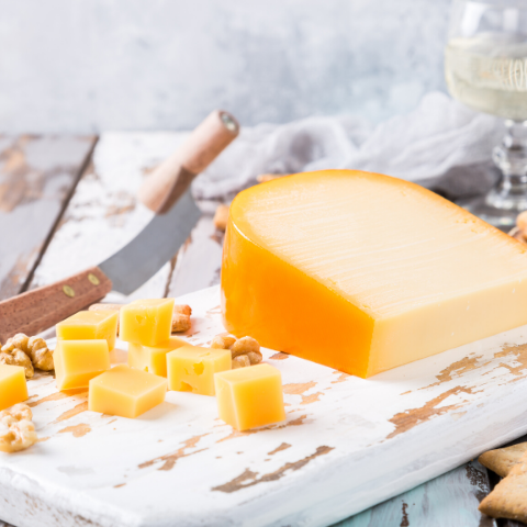 Gouda, top natural probiotic-rich cheese.