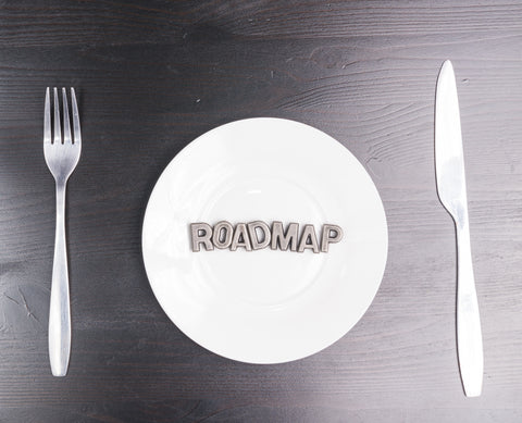 health-roadmap-white-plate-silverware