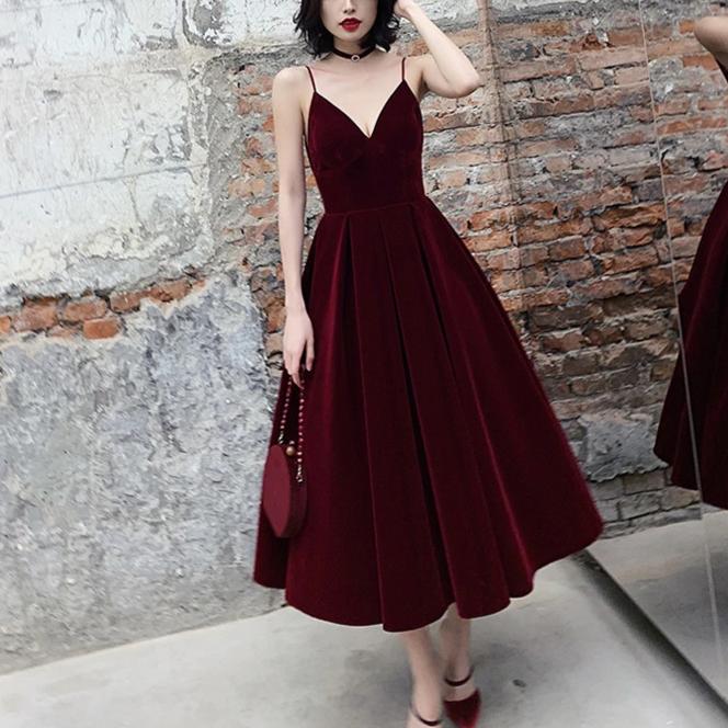 wine velvet dress