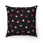 Hearts Ditsy Pillow Cover / Black