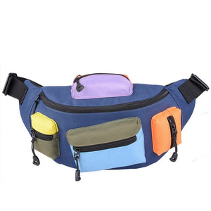 Color Block Multiple Pocket Waist Bag Geometry Graphics*Estimated Delivery 5 Weeks* Free Shipping