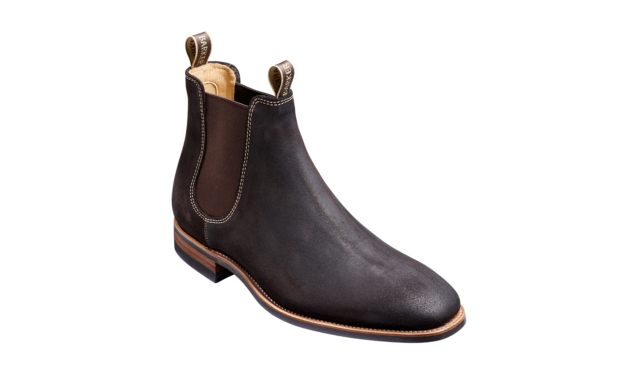 frokost tekst Sanders Mansfield - Choc Burnish Suede | Mens Chelsea Boot | | Barker Shoes USA