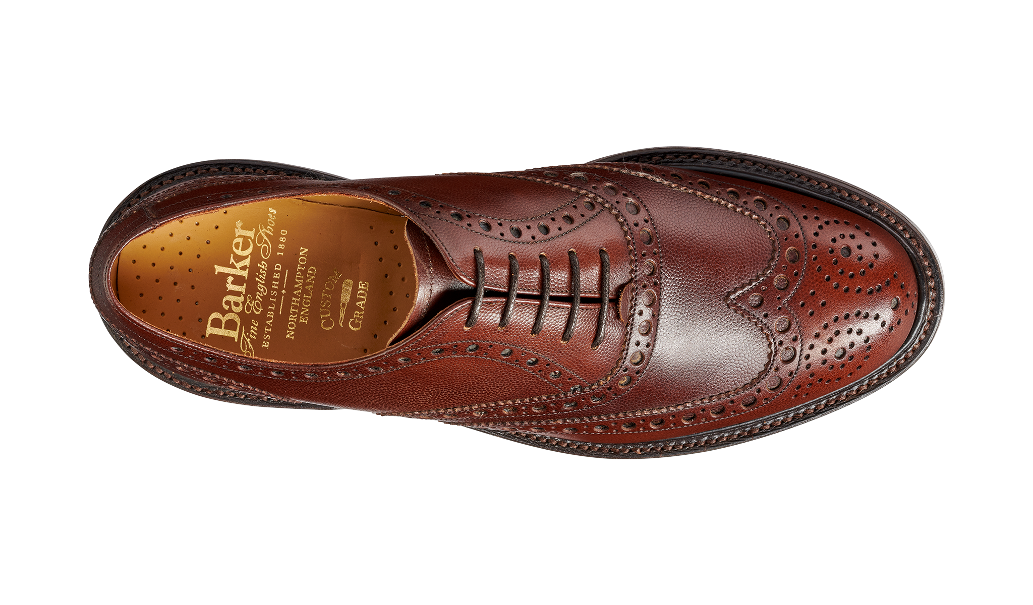 Brown Fine Grain Hand Stitched Brogue 