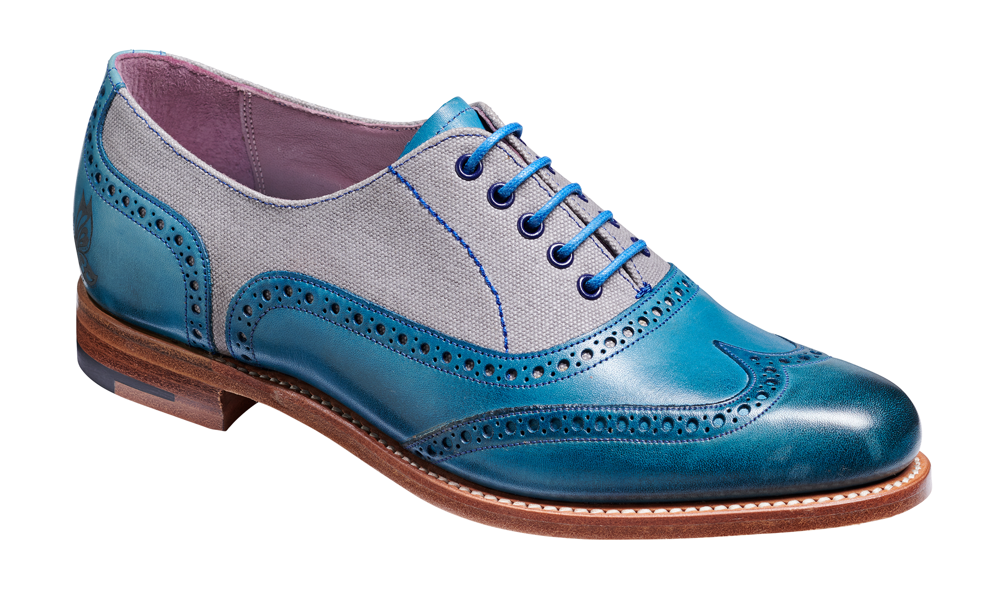 blue wingtip shoes