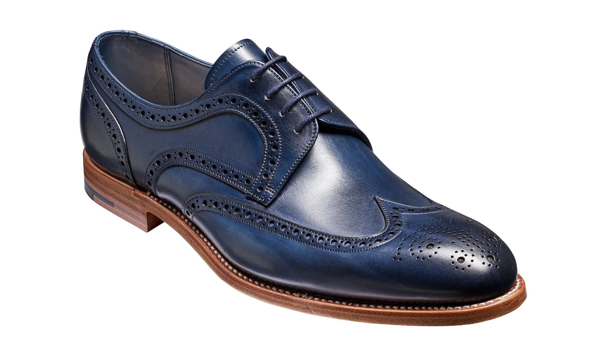 Victor - A navy hand painted men's derby by Barker Shoes