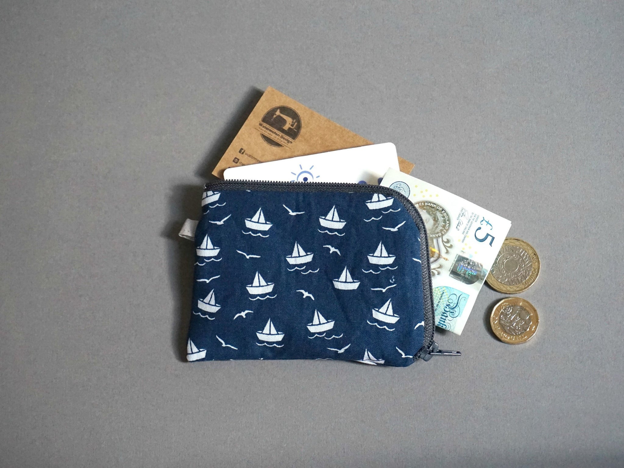 navy blue coin purse