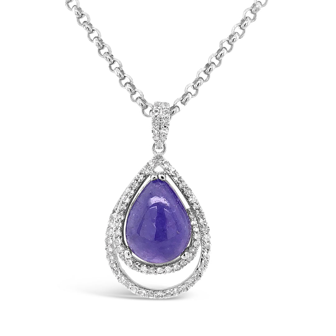 9.63ct Natural Tanzanite and 1.09ctw White Sapphire Pendant 16