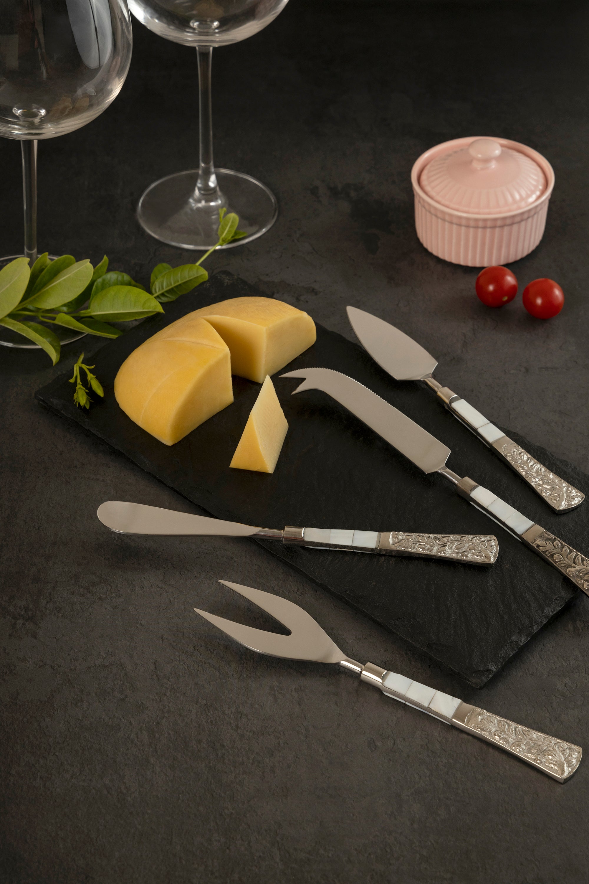 Galicia Marble Cheese Knives, Set of 3