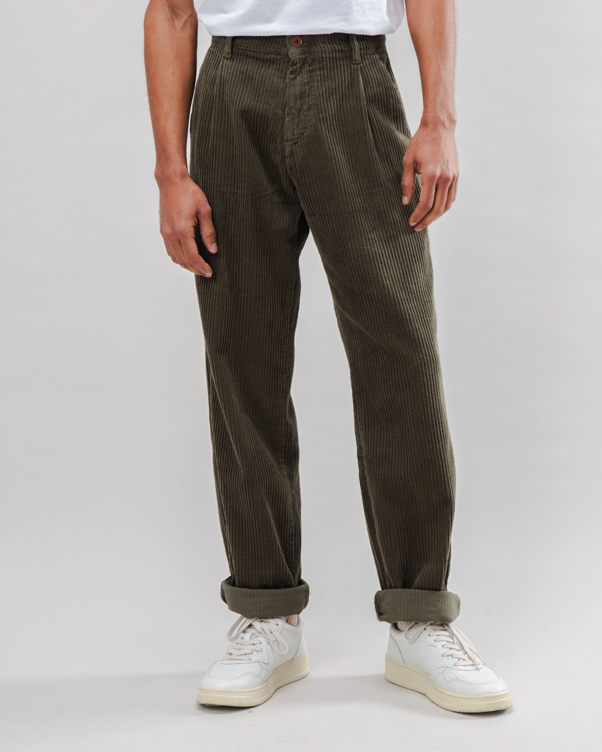 Camel Corduroy Trousers -Stancliffe Flat-Front in 8-Wale Cotton by Fort  Belvedere